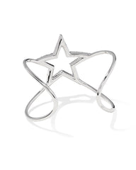 Darcy Silver Cuff Bracelet in Blue Crystal