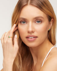 Davie 18k Gold Vermeil Band Ring in Chrysoprase