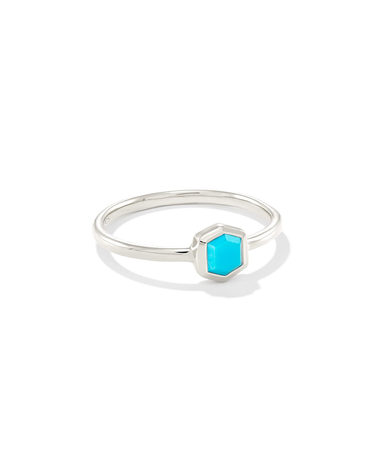 Davie Sterling Silver Band Ring in Turquoise