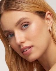 Davie Sterling Silver Huggie Earrings in White Topaz