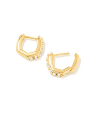Davie 18k Gold Vermeil Huggie Earrings in Freshwater Cultured Pearl