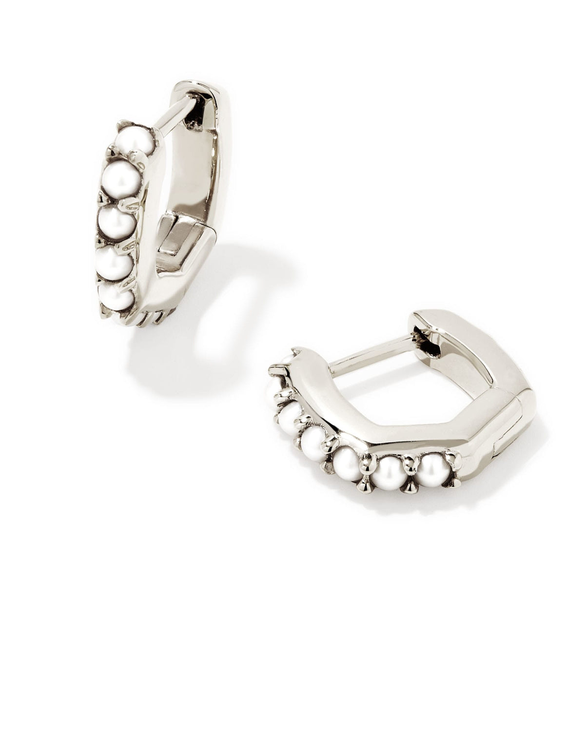Davie Sterling Silver Huggie Earrings in Freshwater Cultured Pearl