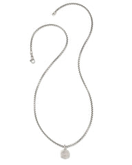 Davie Metal Charm Necklace in Oxidized Sterling Silver