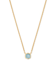 Davie 18k Gold Vermeil Pendant Necklace in Aquamarine
