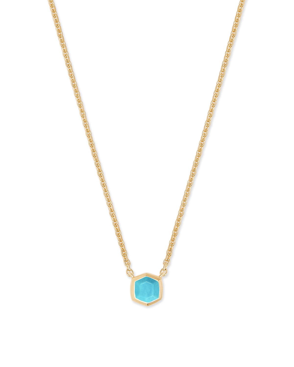 Davie 18k Gold Vermeil Pendant Necklace in Turquoise