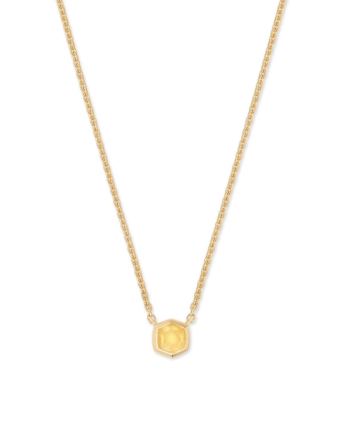 Davie 18k Gold Vermeil Pendant Necklace in Light Citrine