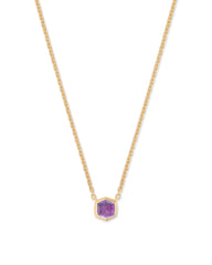 Davie 18k Gold Vermeil Pendant Necklace in Amethyst
