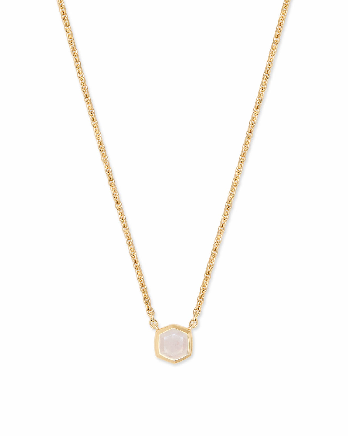 Davie 18k Gold Vermeil Pendant Necklace in Rainbow Moonstone