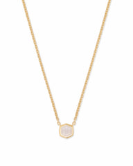 Davie 18k Gold Vermeil Pendant Necklace in Rainbow Moonstone
