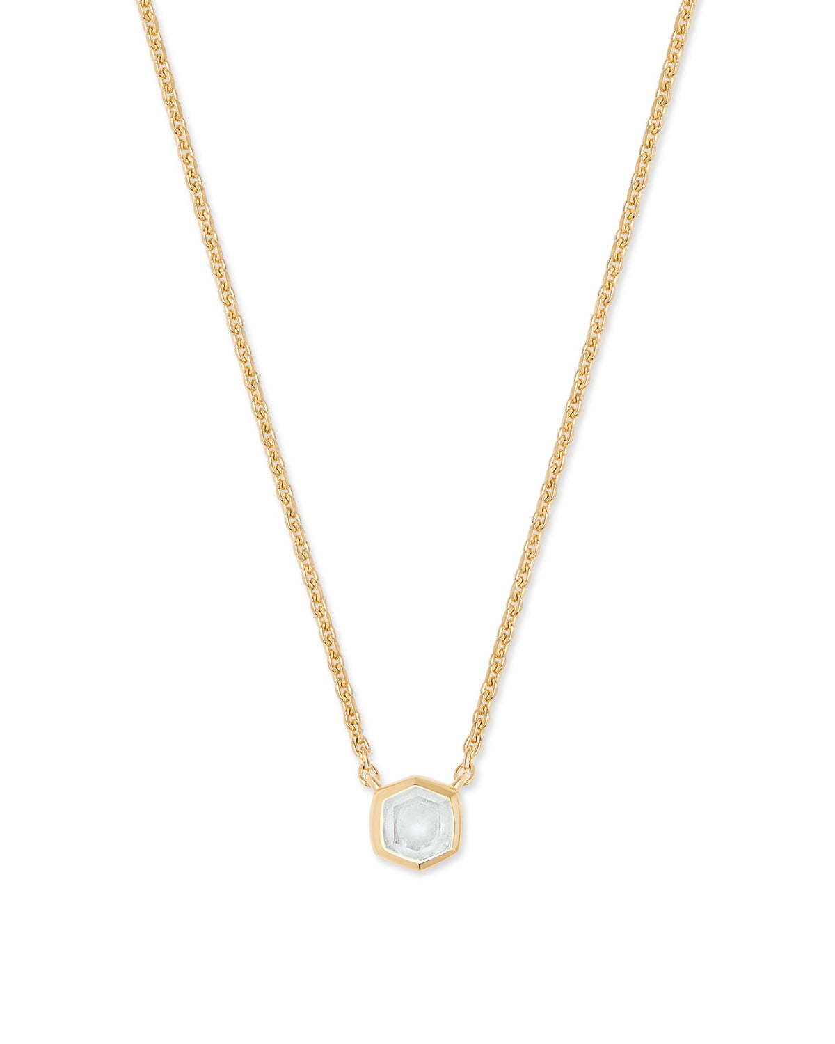 Davie 18k Gold Vermeil Pendant Necklace in Rock Crystal