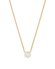 Davie 18k Gold Vermeil Pendant Necklace in Rock Crystal