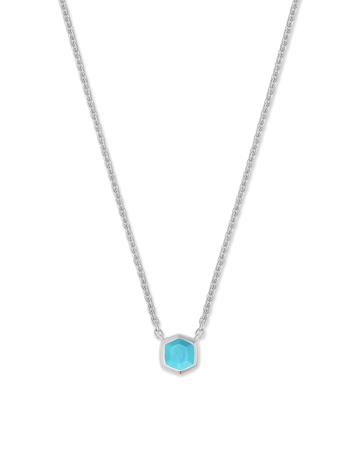 Davie Sterling Silver Pendant Necklace in Turquoise