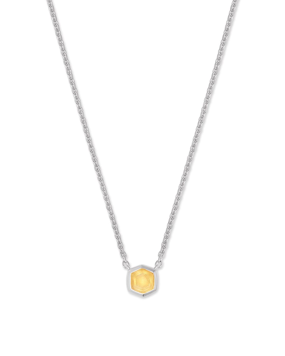 Davie Sterling Silver Pendant Necklace in Light Citrine