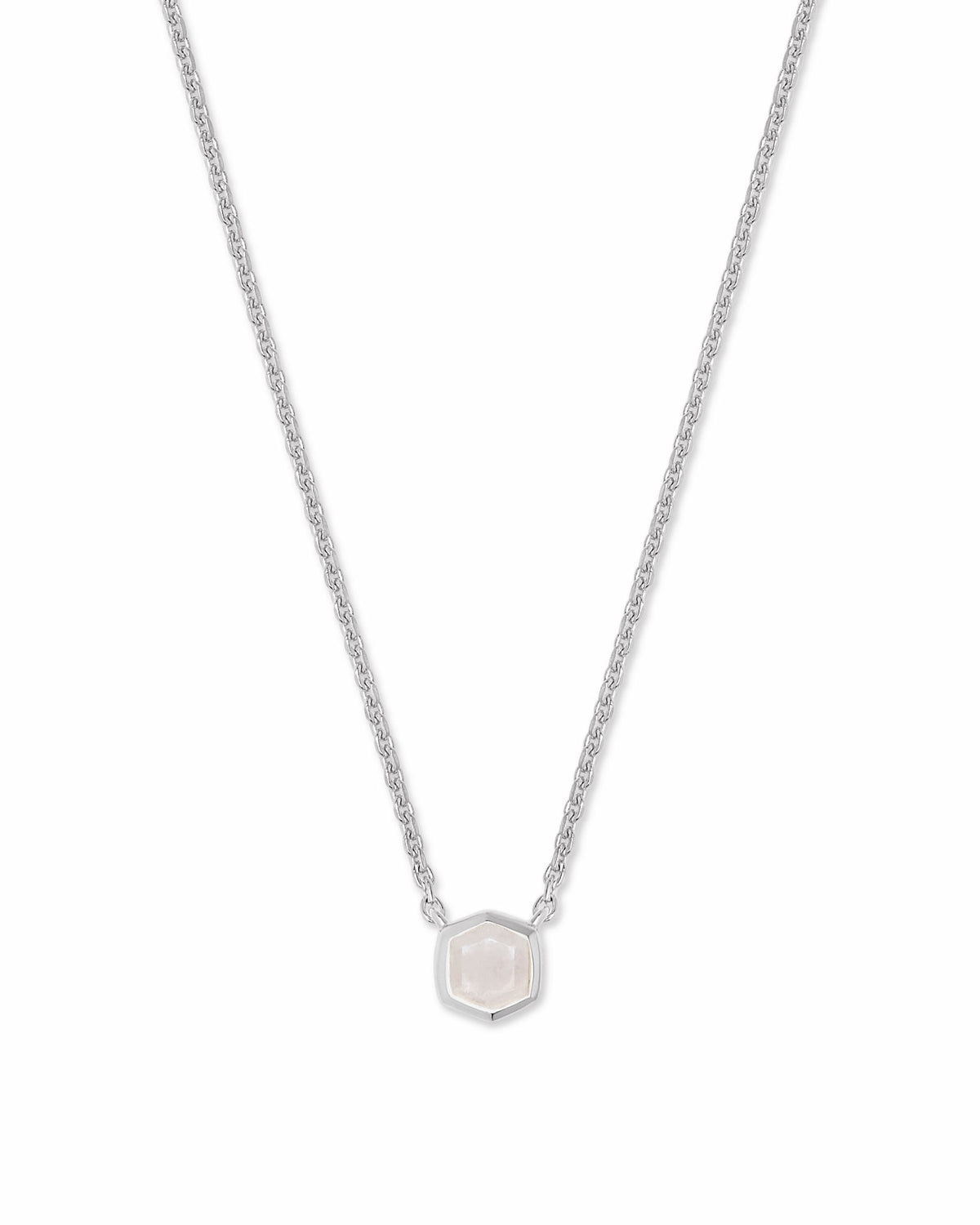 Davie Sterling Silver Pendant Necklace in Rainbow Moonstone