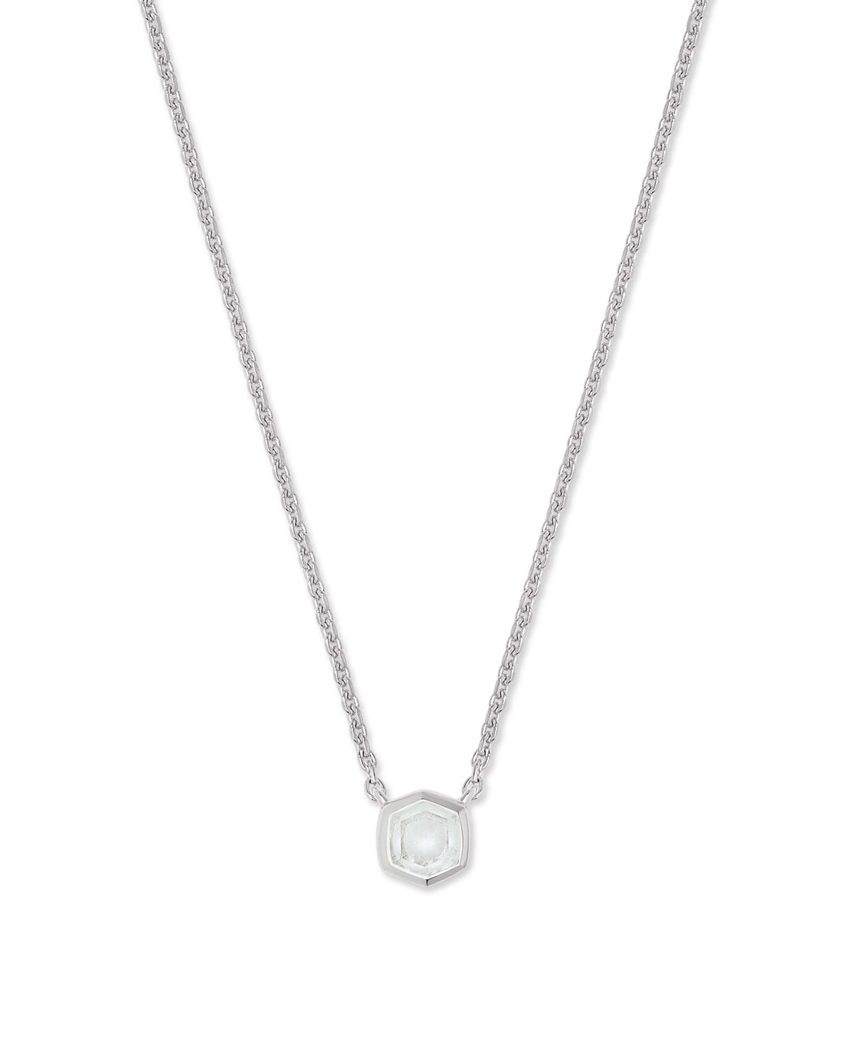 Davie Sterling Silver Pendant Necklace in Rock Crystal