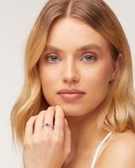 Davie Sterling Silver Band Ring in Blue Iolite