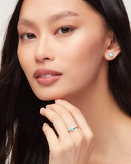 Davie Sterling Silver Band Ring in Turquoise