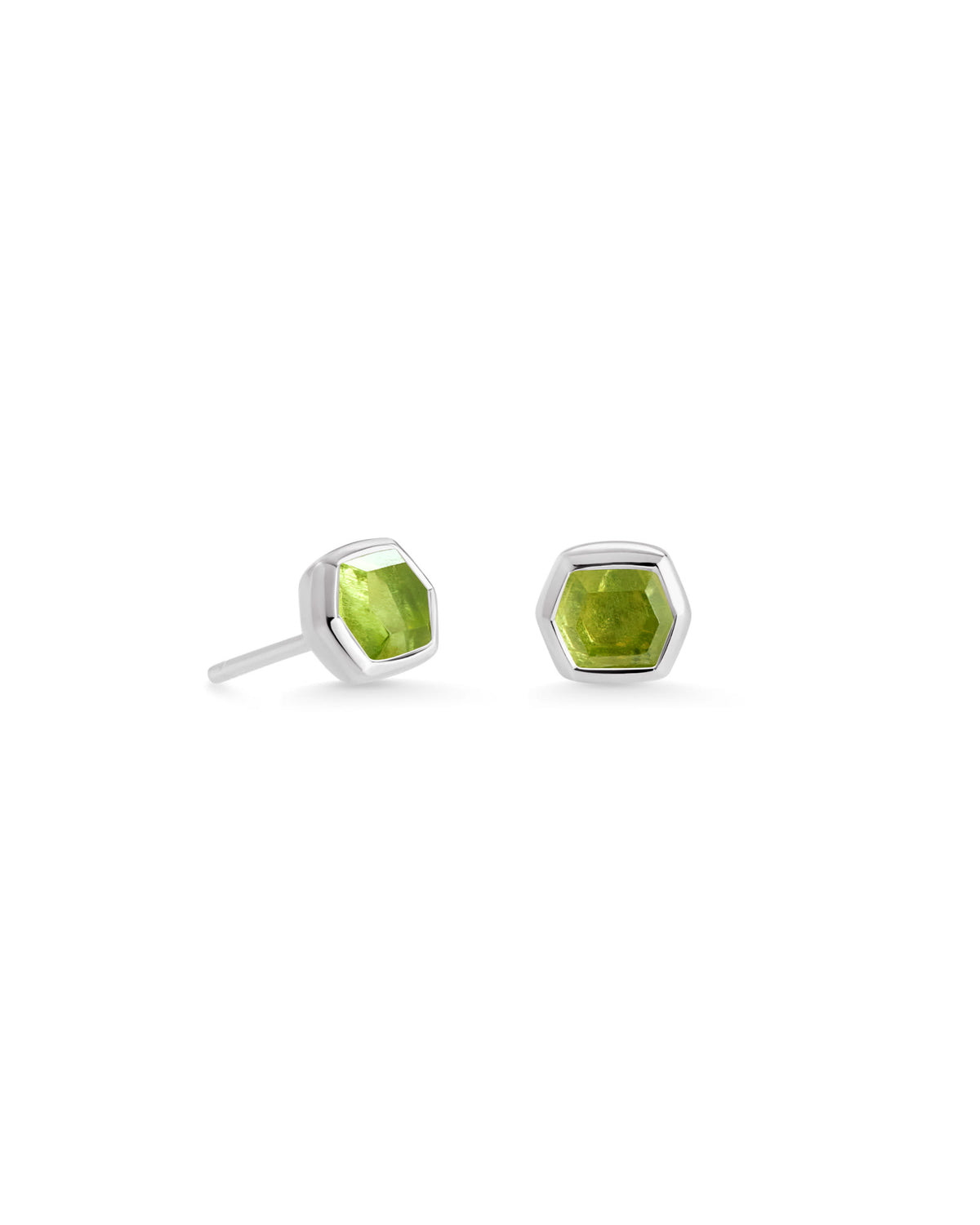Davie Sterling Silver Stud Earrings in Peridot
