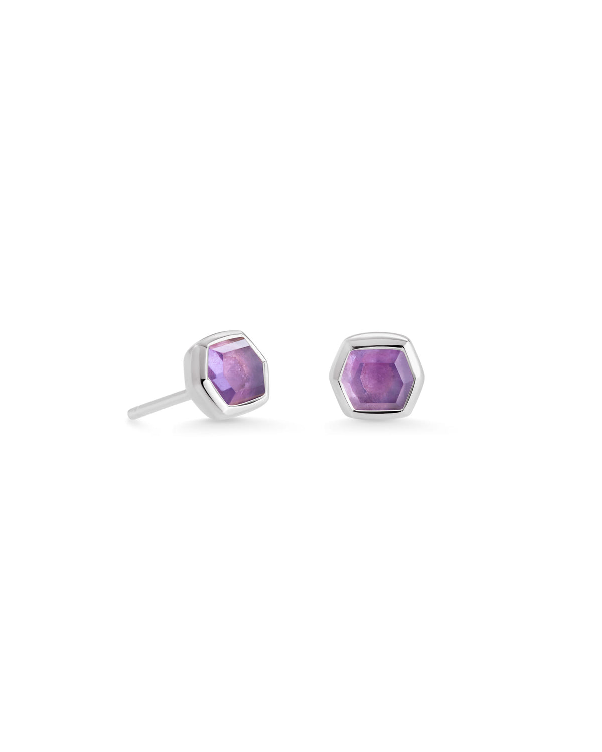 Davie Sterling Silver Stud Earrings in Amethyst