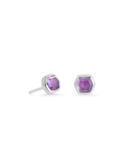 Davie Sterling Silver Stud Earrings in Amethyst