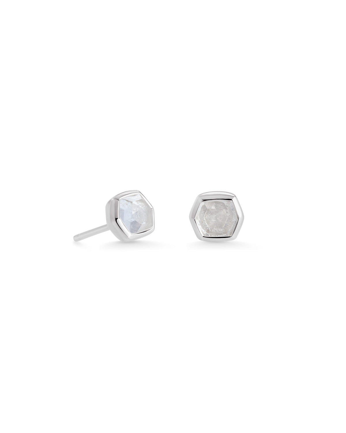 Davie Sterling Silver Stud Earrings in Rock Crystal