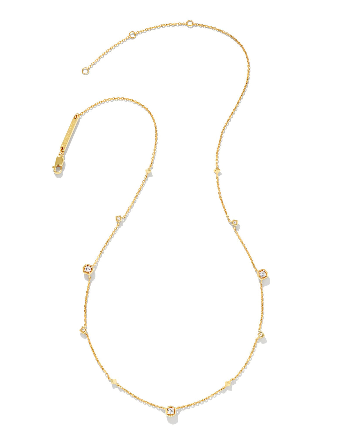 Davie 18k Gold Vermeil Trio Strand Necklace in White Sapphire