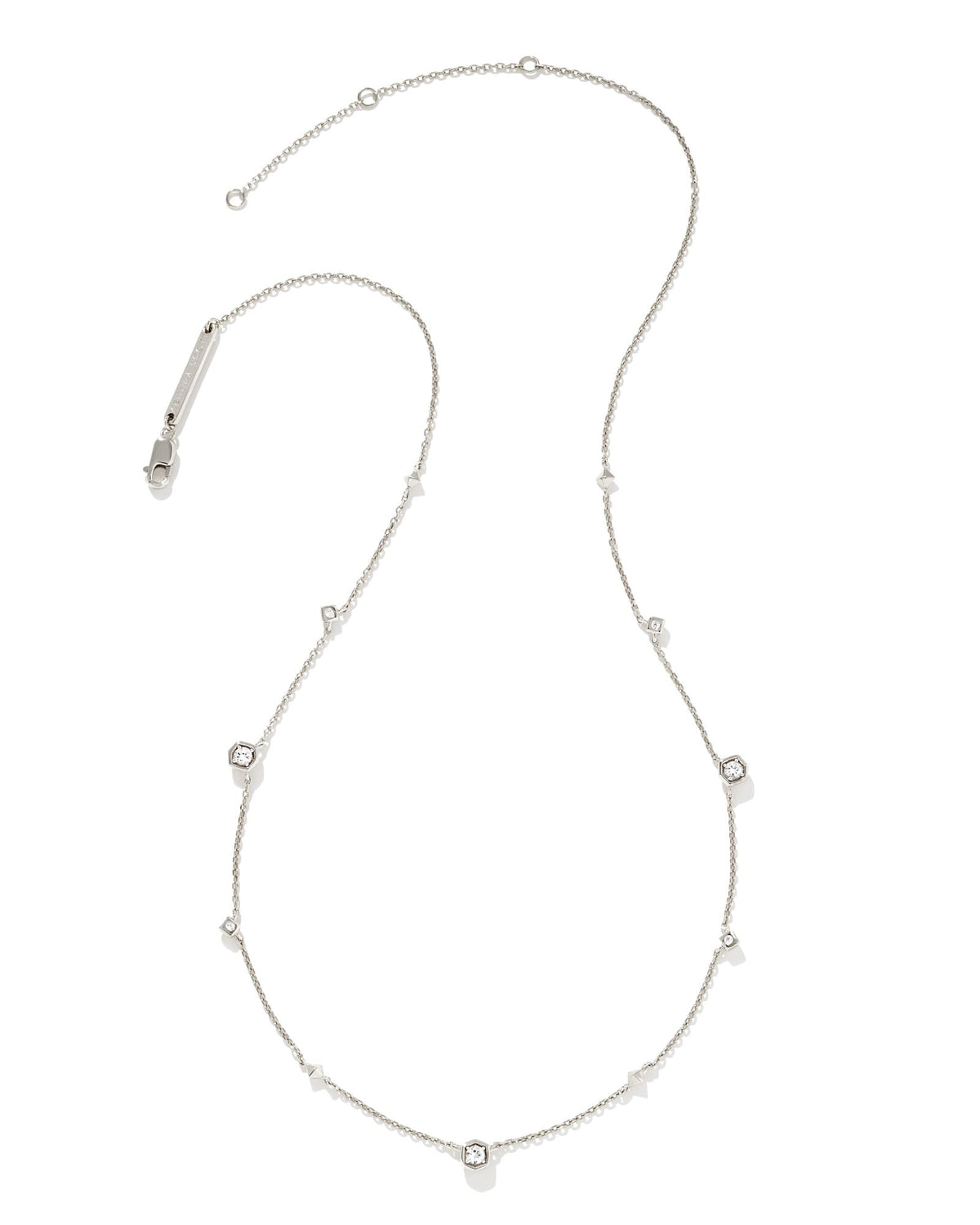 Davie Sterling Silver Trio Strand Necklace in White Sapphire