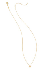 Diamond Accent Letter A 14k Yellow Gold Pendant Necklace in White Diamond