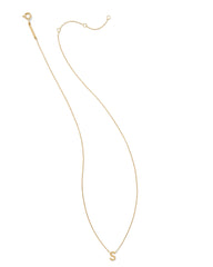 Diamond Accent Letter S 14k Yellow Gold Pendant Necklace in White Diamond