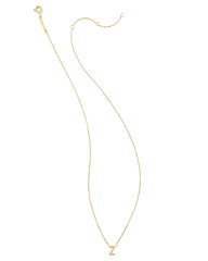 Diamond Accent Letter Z 14k Yellow Gold Pendant Necklace in White Diamond
