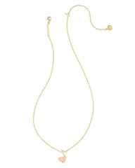 Dolly Parton x Kendra Scott Gold Ari Heart Music Note Short Pendant Necklace in Light Pink Drusy
