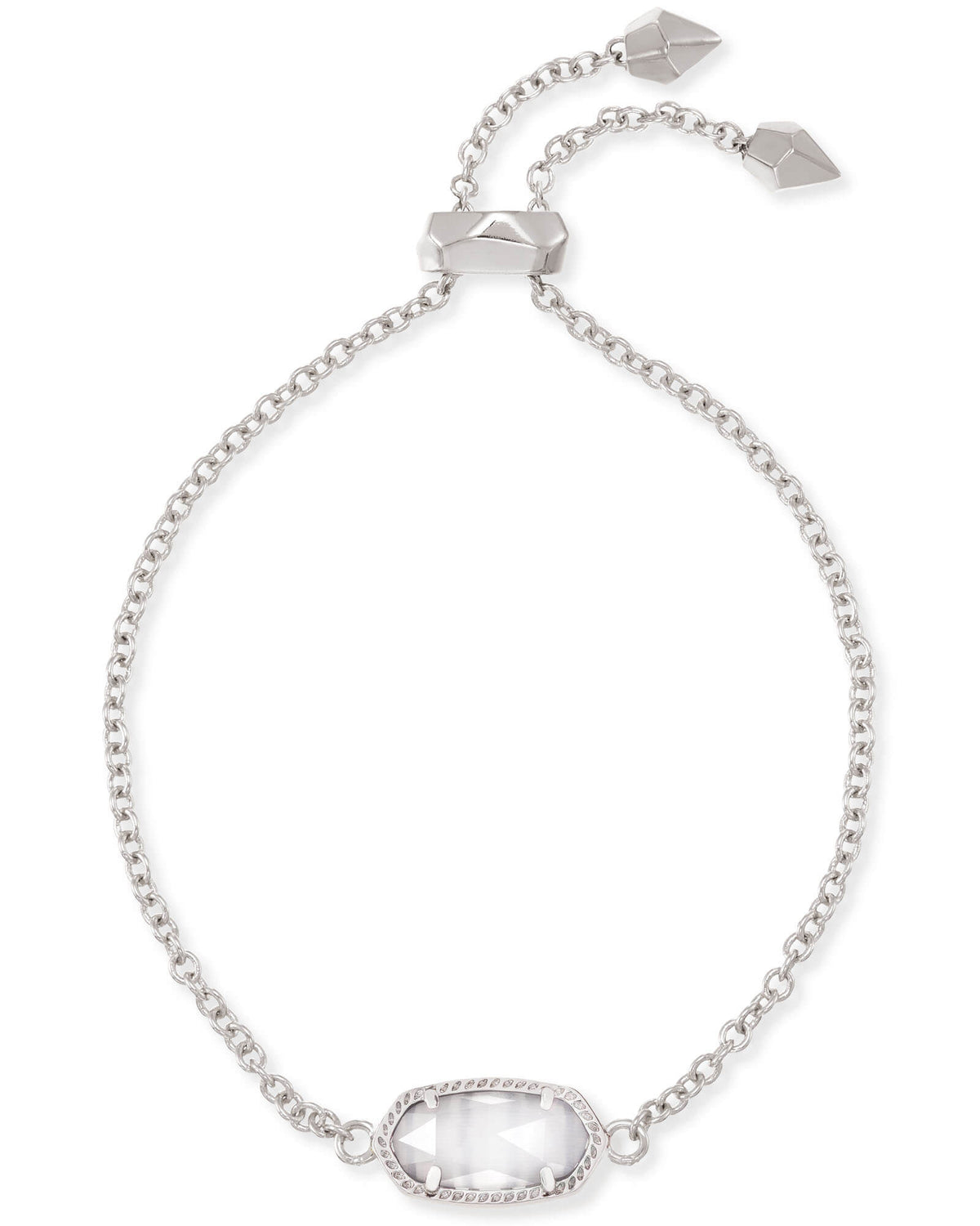 Elaina Silver Adjustable Chain Bracelet in Slate
