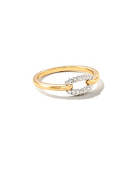 0.15 ct Elisa 14k Yellow Gold Interlocking Band Ring in White Diamond
