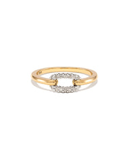 0.15 ct Elisa 14k Yellow Gold Interlocking Band Ring in White Diamond
