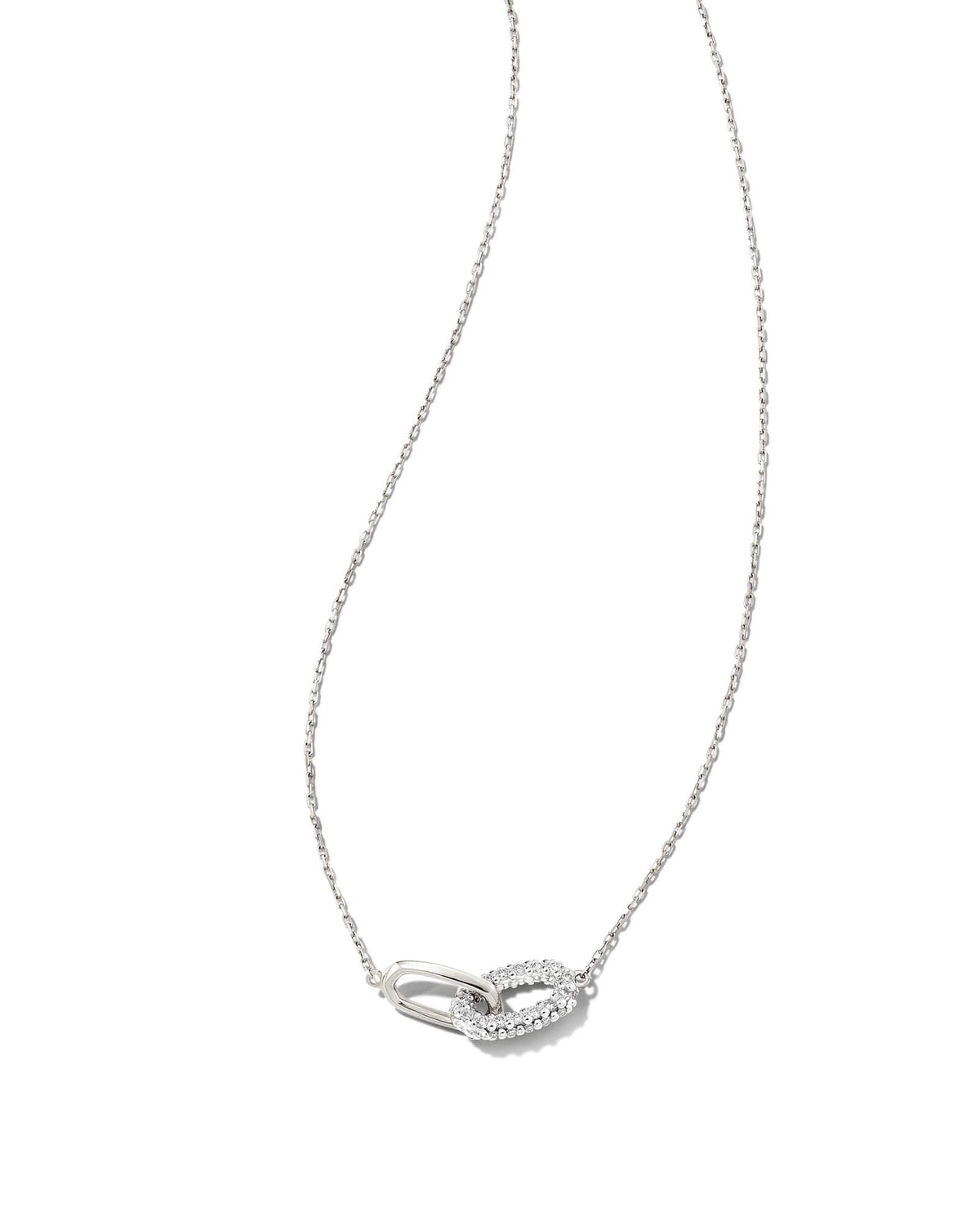 0.24 ct Elisa 14k White Gold Interlocking Pendant Necklace in White Diamond