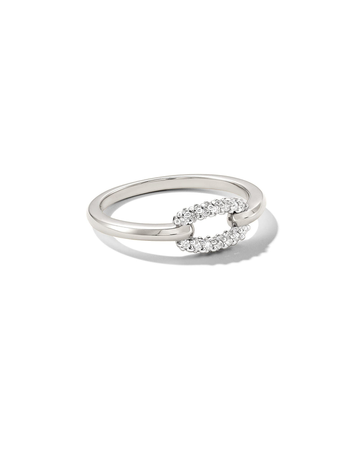 0.15 ct Elisa 14k White Gold Interlocking Band Ring in White Diamond