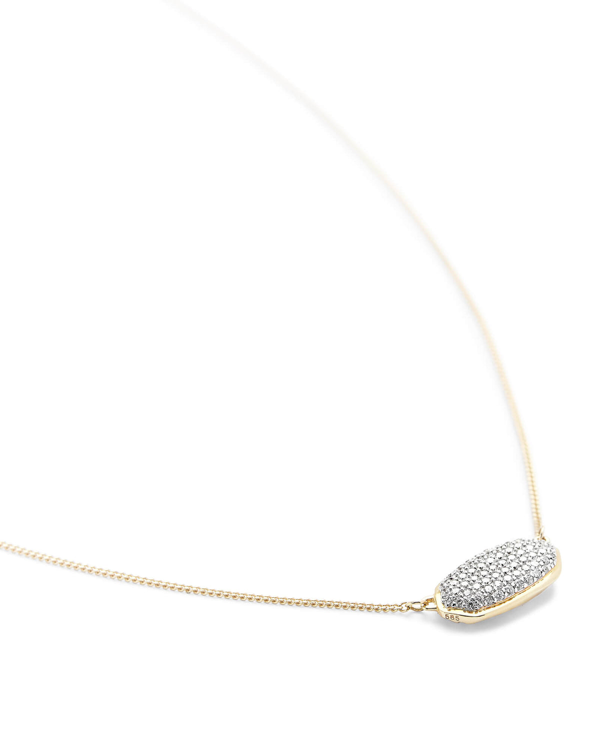 0.39 ct Elisa Pendant Necklace in Pave Diamond and 14k Yellow Gold