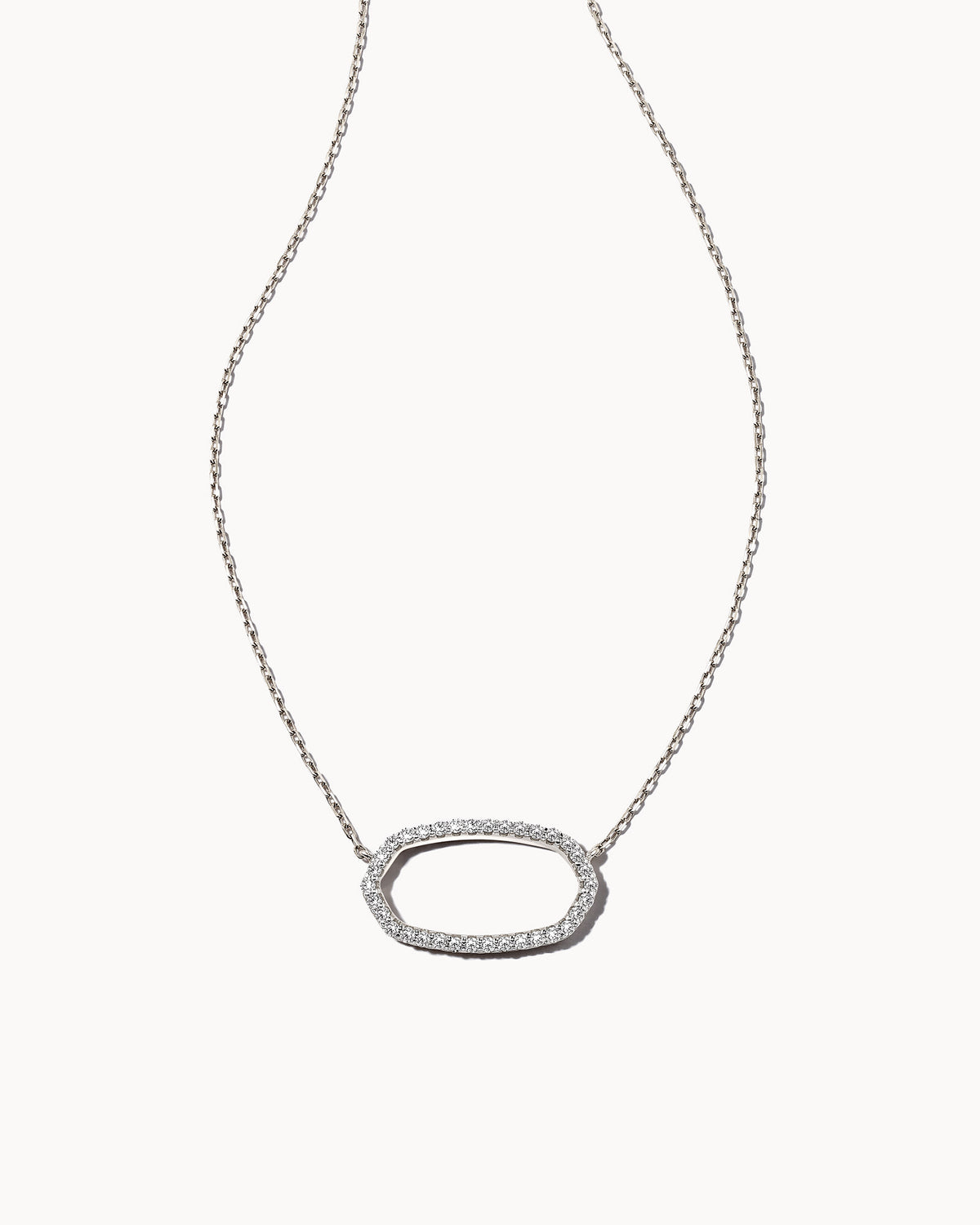 0.17 ct Elisa 14k White Gold Open Frame Pendant Necklace in White Diamond