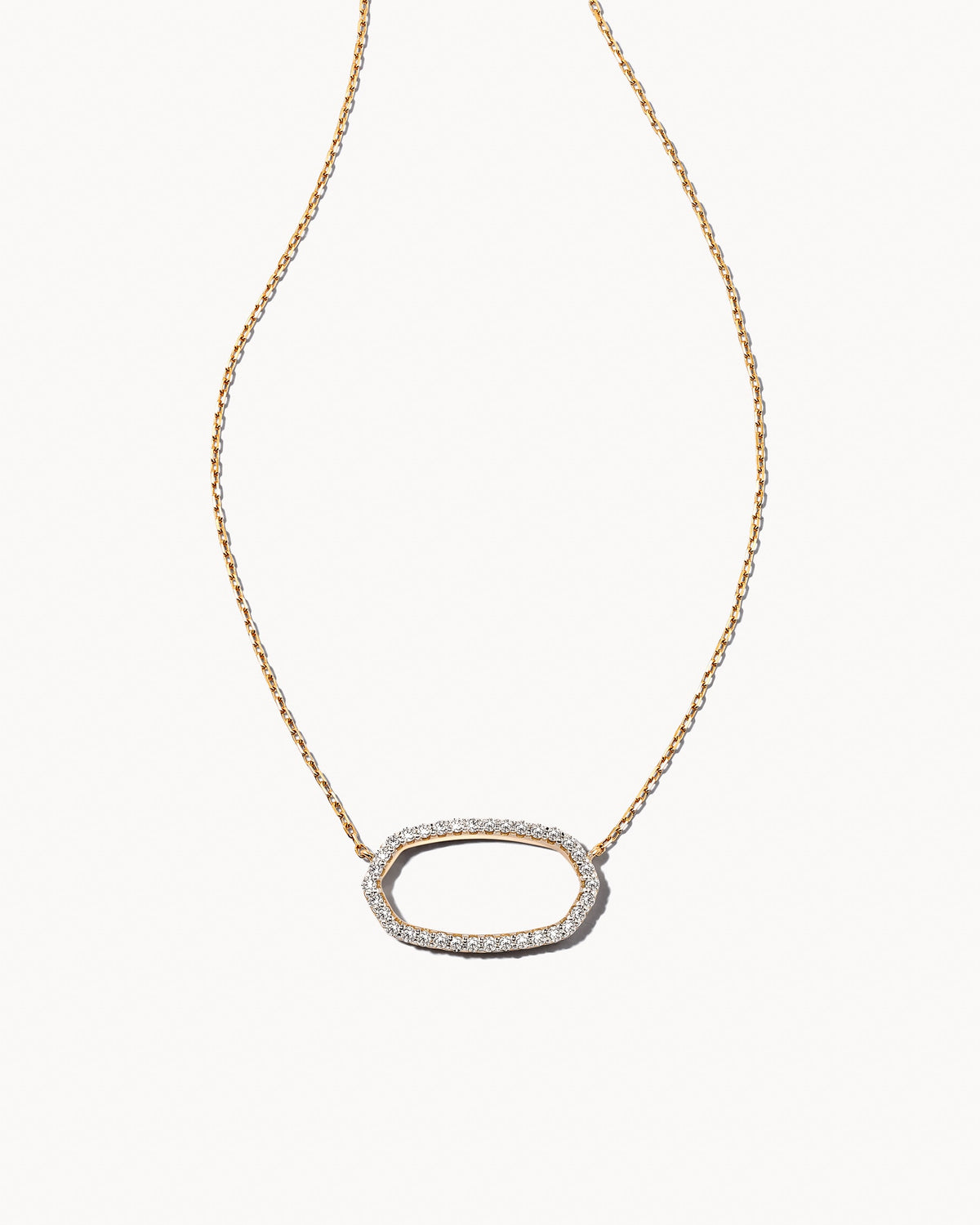 0.17 ct Elisa 14k Yellow Gold Open Frame Pendant Necklace in White Diamond