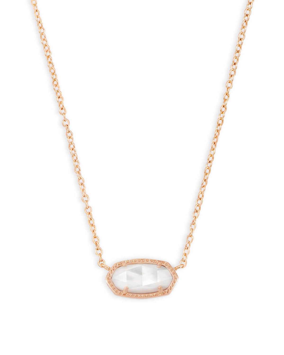 Elisa Rose Gold Pendant Necklace in Ivory Pearl