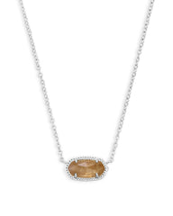 Elisa Silver Pendant Necklace in Citrine