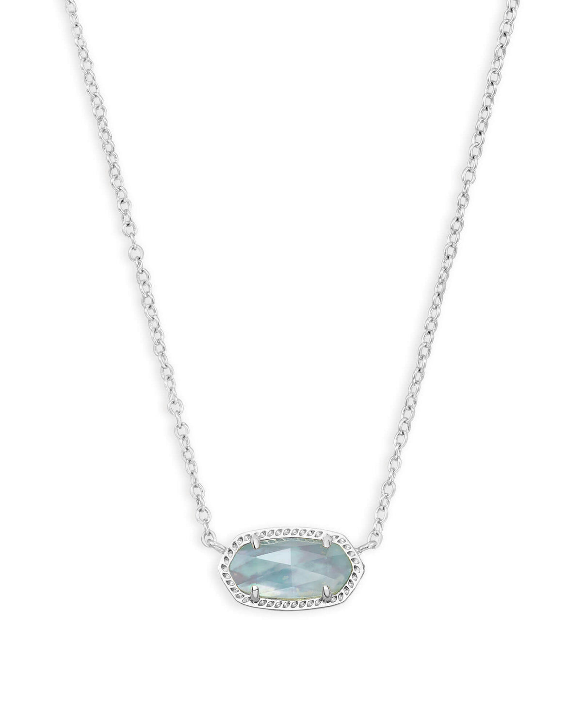 Elisa Silver Pendant Necklace in Light Blue Illusion