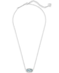 Elisa Silver Pendant Necklace in Light Blue Illusion
