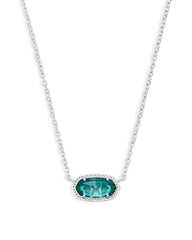 Elisa Silver Pendant Necklace in London Blue Glass