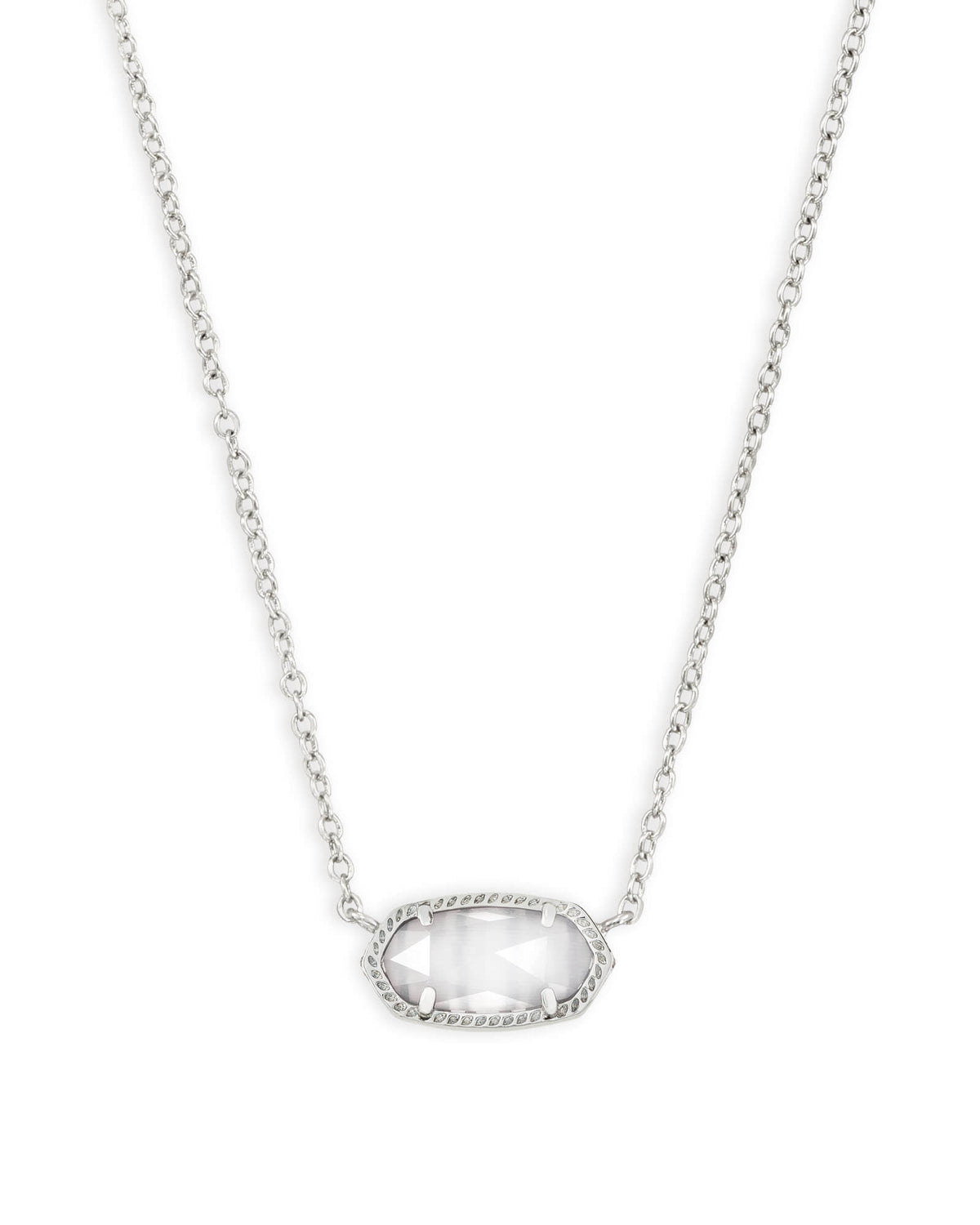 Elisa Silver Pendant Necklace in Slate