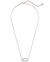 Elisa Silver Pendant Necklace in Slate