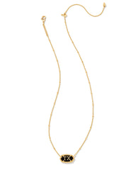 Elisa Gold Texas Necklace in Black Agate