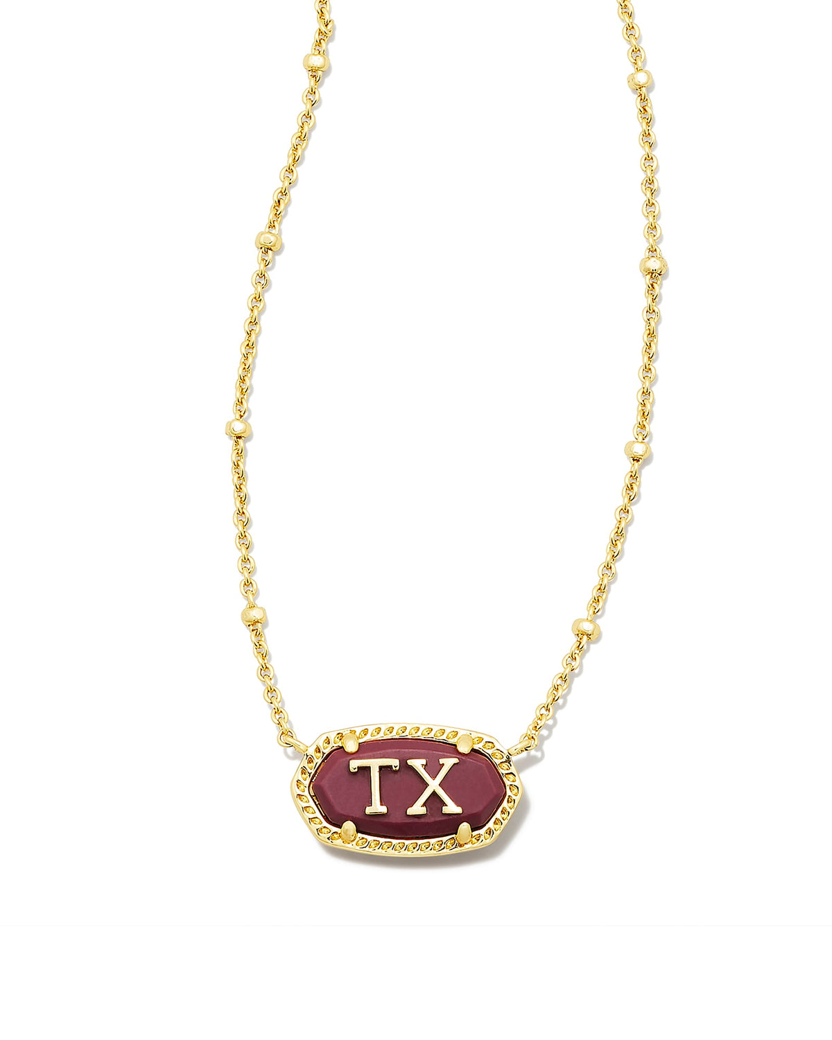 Elisa Gold Texas Necklace in Maroon Magnesite