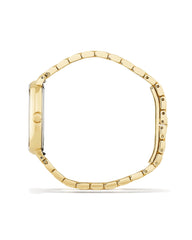 Elle Gold Tone Stainless Steel Watch in Black Mother-of-Pearl