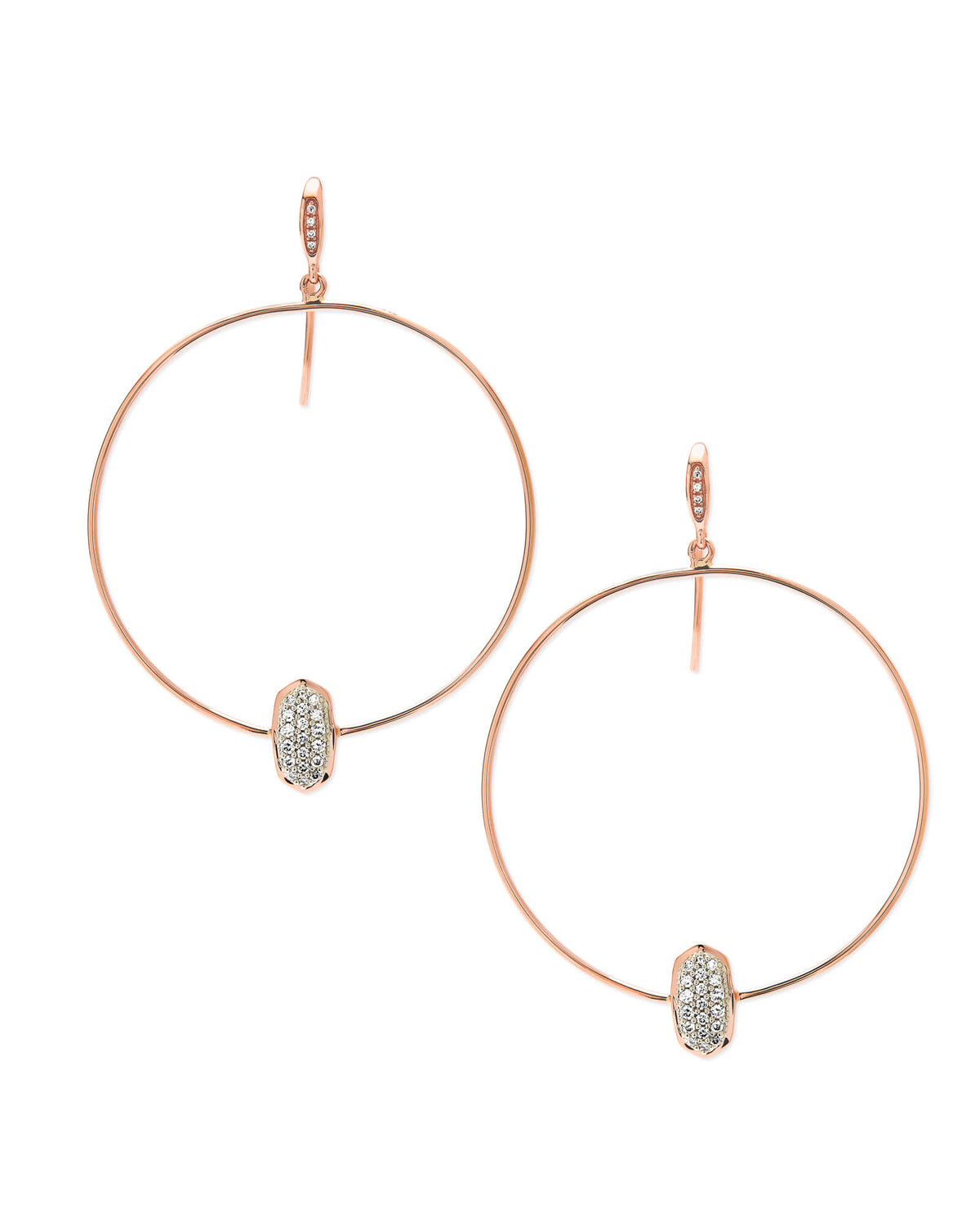 0.3 ct Elora 14k Rose Gold Hoop Earrings in White Diamond
